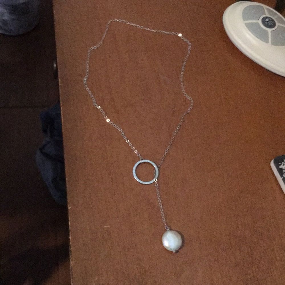 Circle pearl necklace Sterling silver